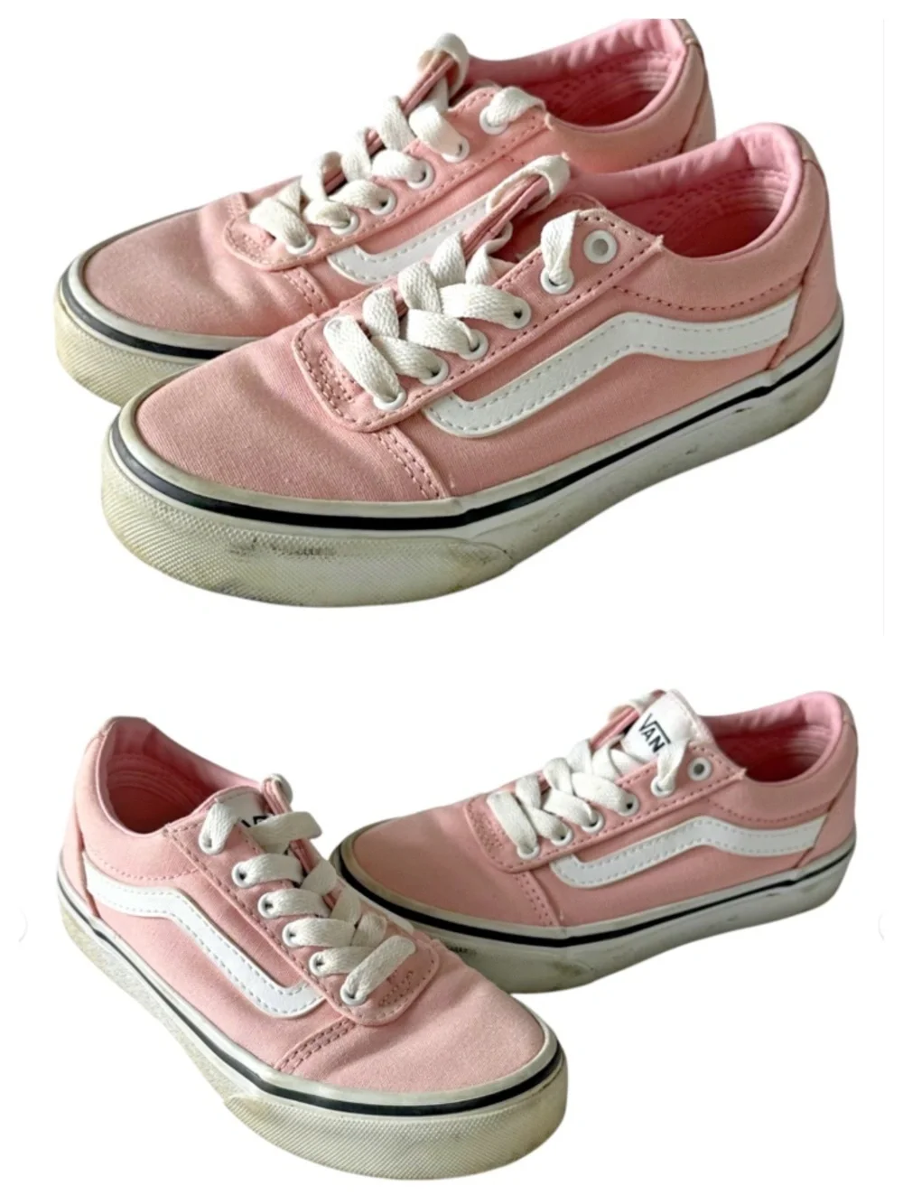 Vans Old Skool Shoes Sneakers Girls Sz 12 Pink Lo Top